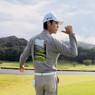 日本TaylorMade泰勒梅高尔夫男装25秋季速干半高领长袖T恤男UN981