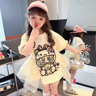 兒童衣服洋氣拉布布T恤純棉短袖 女童超好看 連衣裙夏季 童裝 裙子