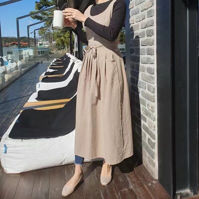 围裙棉麻防污开衩手工厂家韩版