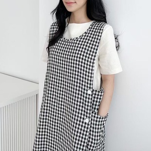 外贸出口日韩宽松围裙厨房烘焙花艺奶茶咖啡师幼儿园托育工作服