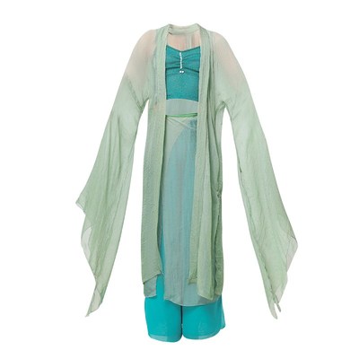 新选青蛇服e装儿童飘逸纱衣舞蹈服少儿中国风小青白娘子古典剧目