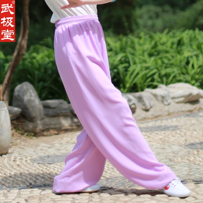 精选太极i裤子太极拳练功裤新麻纱棉灯笼裤男女款夏装透气图片