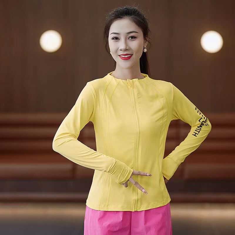 新选杨丽萍新款广场舞服装上衣速干开衫春夏O长袖运动健身跳舞跑