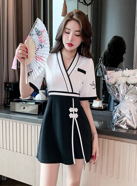 新品柔式工作服高端美容院足浴足疗女技师衣服按摩Rspa连衣裙气质