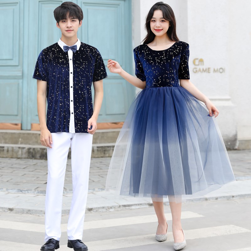 新选新款中学生合l唱团演出服男女初中高中诗歌朗诵比赛服装主持