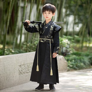 新品汉服男童新i款春季儿童唐装六一演出古风侠剑客帅气走秀演出