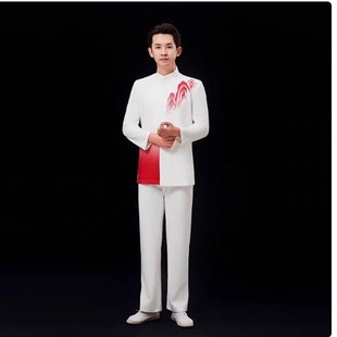 新选大合唱团演出k服女长裙成人红色渐变中国风朗诵指挥独唱2025