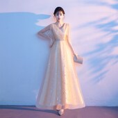 舞台表 红歌I比赛朗诵晚礼服服装 新品 合唱团演出e服女成人长裙新款