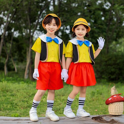 新品精选六一儿童演出服m男女童童话人物匹诺曹coSs衣服幼儿园合