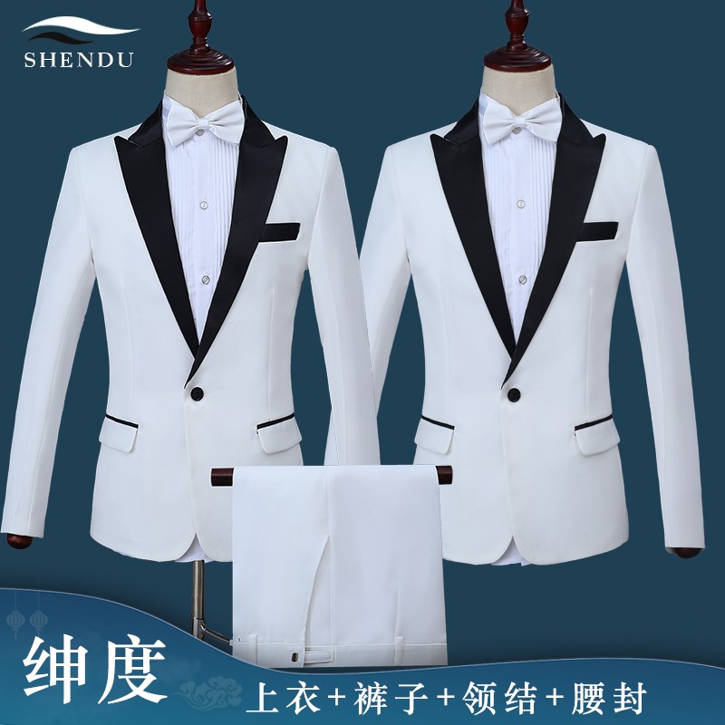新品演出服男西i服套装歌手主持人礼服成人男士合唱服男装影楼拍图片