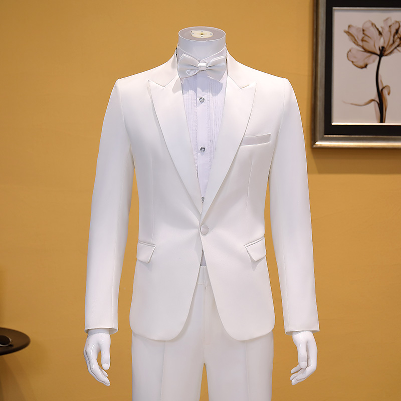 新选男西服套装学生艺考舞台表演B修身礼服伴郎服兄弟装合唱团男