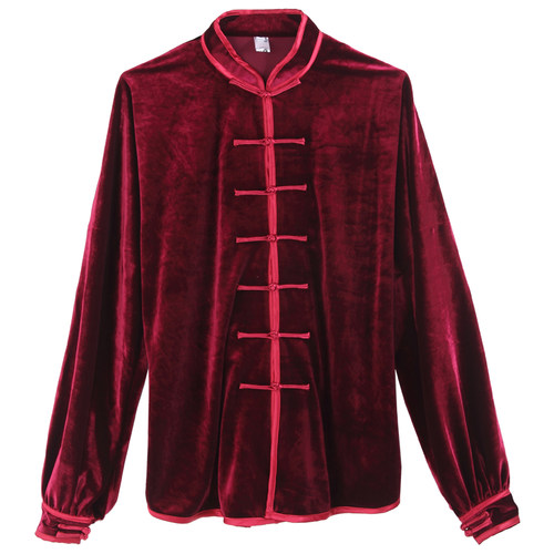 精选冬季太极服金丝绒中s年女加厚男秋冬中老年练功服中式武术中