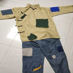 新乞丐衣服破烂乞丐服装男叫花子补丁演出服乞讨者古装杨白劳
