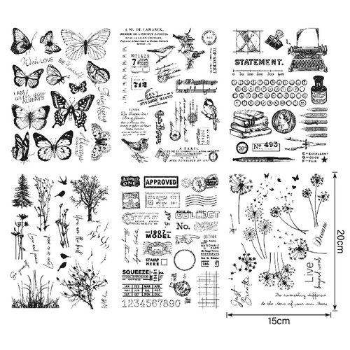 复古背景 透明印章 scrapbook 相册卡片手帐橡皮章成品章图章