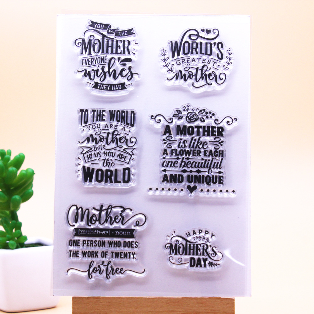 scrapbook DIY相册卡片手帐橡皮章成品透明印章图章 母亲节