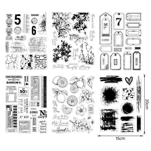 复古背景边框透明印章scrapbook 相册卡片手帐橡皮章成品章图章