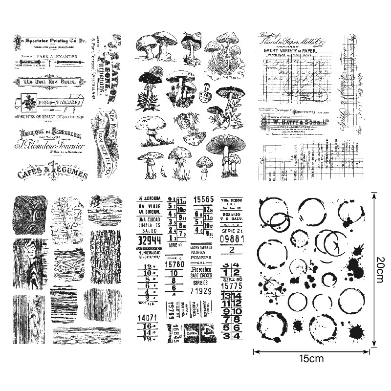 复古英文背景 透明印章 scrapbook 相册卡片手帐橡皮章成品章图章