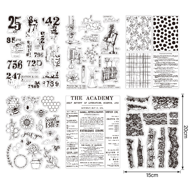 复古背景数字 透明印章 scrapbook 相册卡片手帐橡皮章成品章图章
