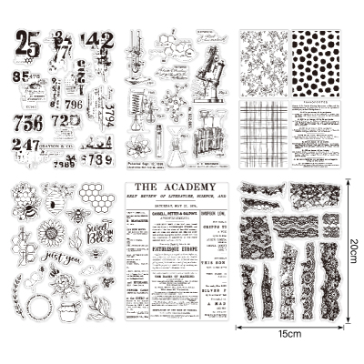 复古背景数字 透明印章 scrapbook 相册卡片手帐橡皮章成品章图章