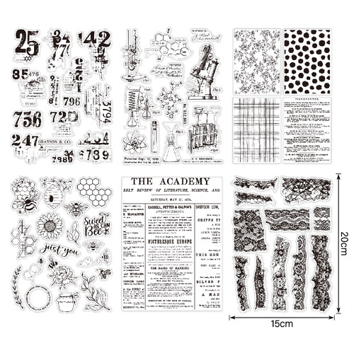 复古背景数字 透明印章 scrapbook 相册卡片手帐橡皮章成品章图章
