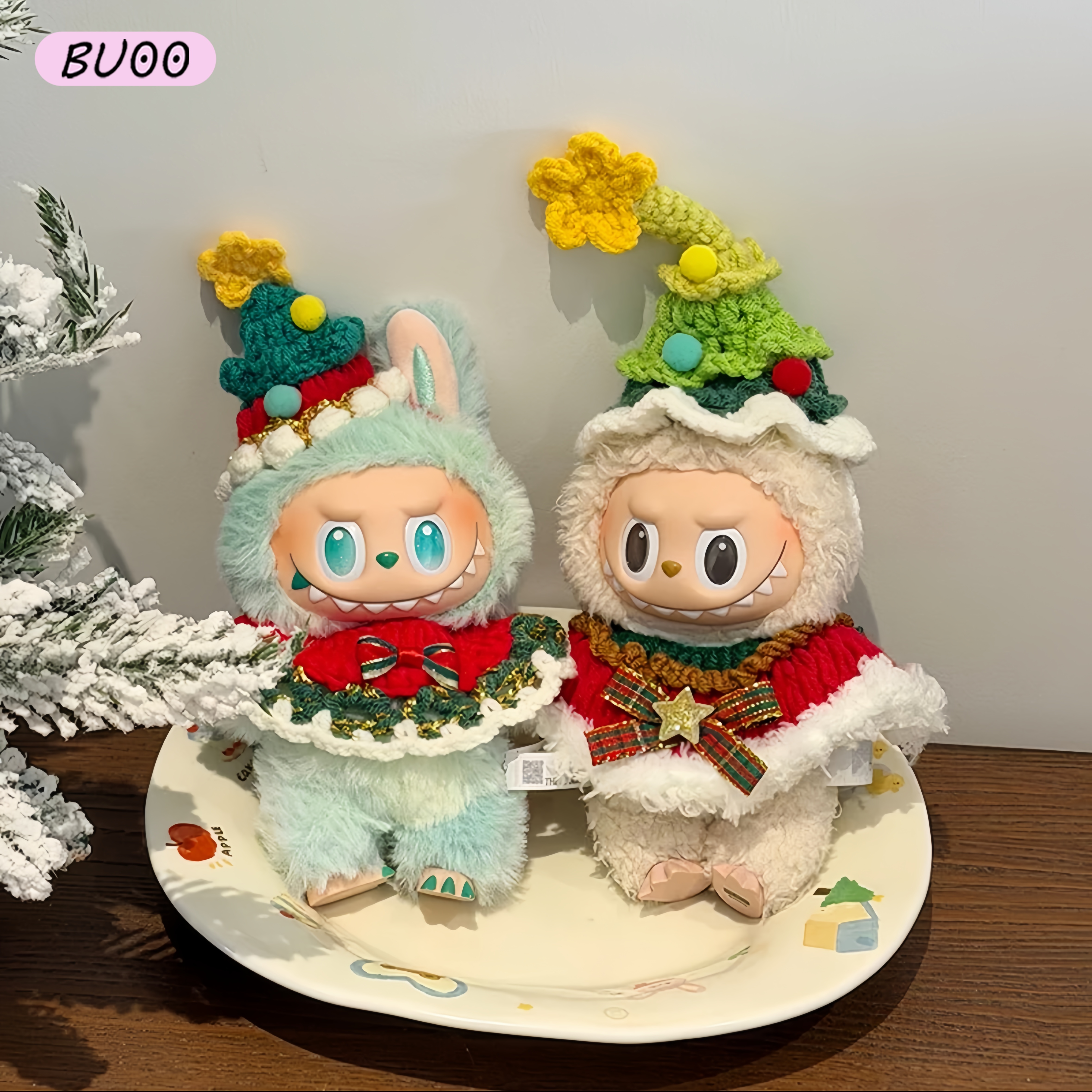 圣诞节拉布布娃衣手工针织