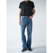 SEE 新贵复古极简直筒微廓洗水磨破牛仔裤 ALSO 25蓝牛王2010M