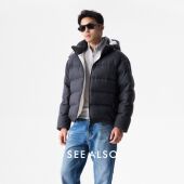 黑标高定 SEE ALSO 90白鹅绒超精纺绵羊毛骆驼绒秋冬夹克羽绒服