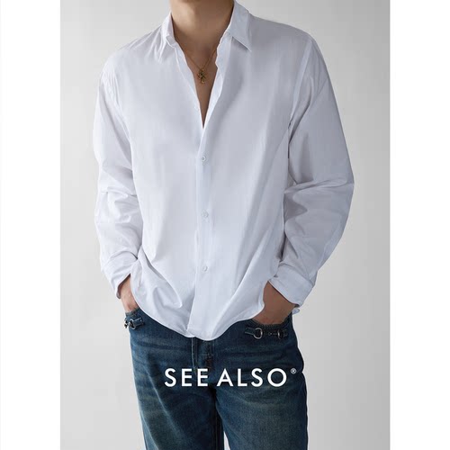 SEEALSO老钱风亲肤翻领衬衫