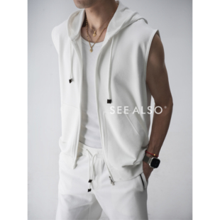 新贵老钱风运动连帽马甲基础休闲外套 BC高定真皮系列 SEE ALSO