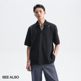 ALSOPOLO衫 复古刺绣半袖 男夏季 t恤宽松老钱美式 上衣SA079 短袖 SEE