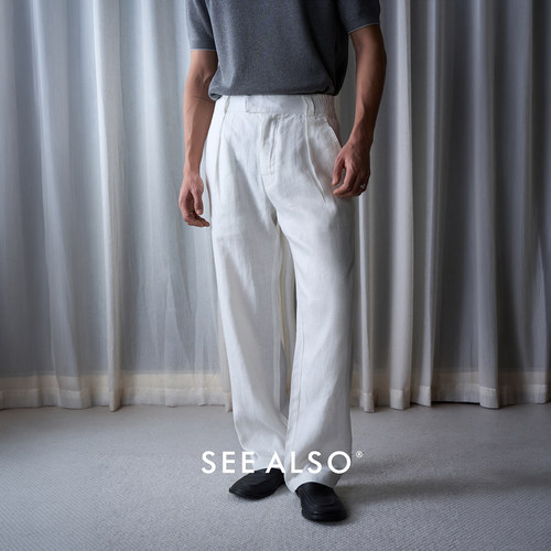 Reinga百慕大休闲直筒亚麻裤男士