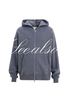 SEE ALSO 400g连帽拉链卫衣秋冬纯色男女款外套LD4235