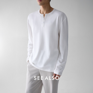 SEE 重磅回馈 精梳棉圆领亲肤透气高级感百搭长袖 上衣T恤 ALSO