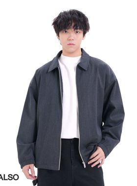 SEE ALSO 老钱夹克 商务休闲舒适慵懒廓形翻领秋冬拉链外套LD4175