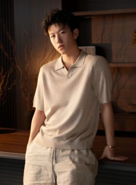 SEE ALSO 『桑蚕丝绵羊毛』冰丝感新贵老钱V领短袖T恤打底针织衫