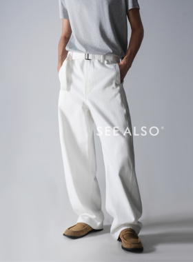 SEE ALSO阿苏特染老妹美式复古弯刀牛仔裤直筒宽松休闲裤男LD4155