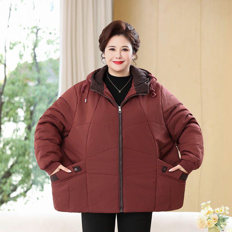 200斤胖妈妈冬装加厚棉衣棉服