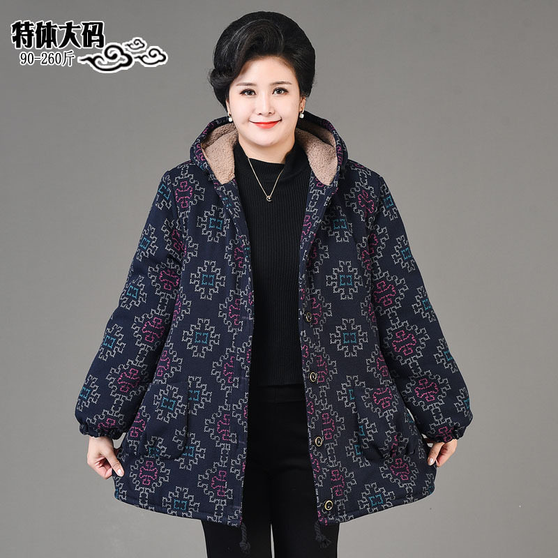 冬装棉衣特大码外套妈妈装时尚