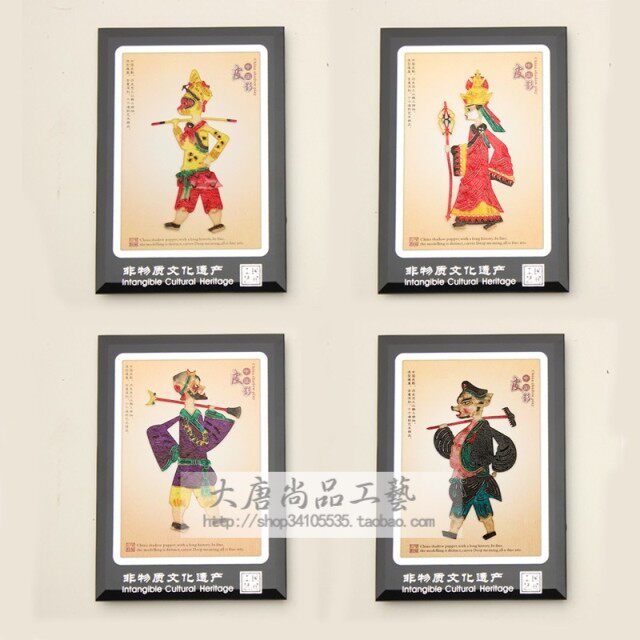 陕西非遗皮影画框摆件特色工艺品