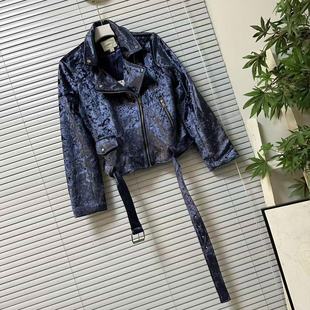 外套潮酷款 轻奢高级感丝绒机车风短款 41专柜品牌单时尚 0929