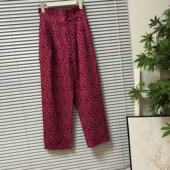 女松紧腰宽松长裤 0109 45韩国品牌高腰显瘦豹纹直筒裤