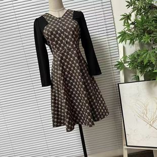 连衣裙A摆裙子 轻奢高级感印花拼接长袖 0929 57大牌高货时尚
