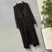 1124 领风衣连衣裙中长气质款 24台湾设计款 品牌单复古条纹风西装