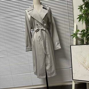 风衣女系带收腰宽松优雅气质外套大衣 领长款 0303 4品牌单通勤西装