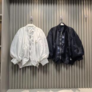 MONA 时尚宽松设计感小众高级感 白色外套高腰裤裙套装 2024新款