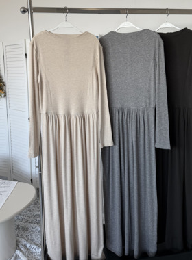 MONA 18绵羊毛 莱赛尔 规则长袖又a又飒御姐显瘦连衣裙内搭 新款