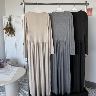 MONA 18绵羊毛 莱赛尔 规则长袖又a又飒御姐显瘦连衣裙内搭 新款