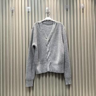 MONA 30羊毛复古高级百搭显瘦毛衣开衫女小个子 2024秋冬季新款