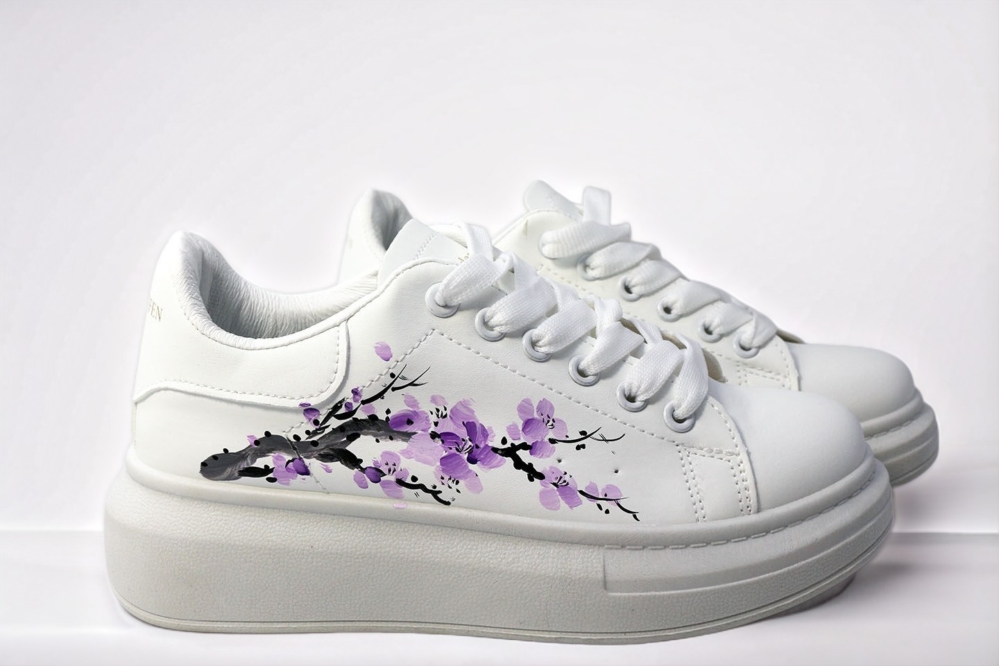 创意手绘运动鞋女款小白鞋休闲运动防水皮面四季板鞋,女鞋,休闲板鞋,淘宝优惠券,粉丝福利购,淘宝优惠卷