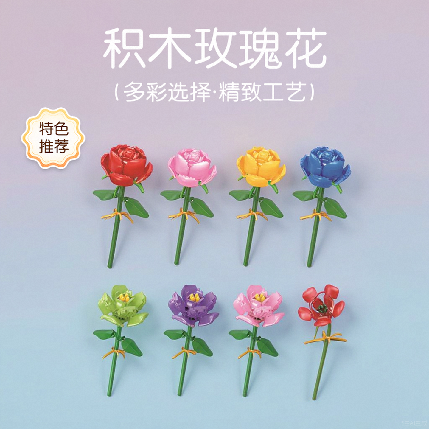 永生花束节日礼物手工拼装积木